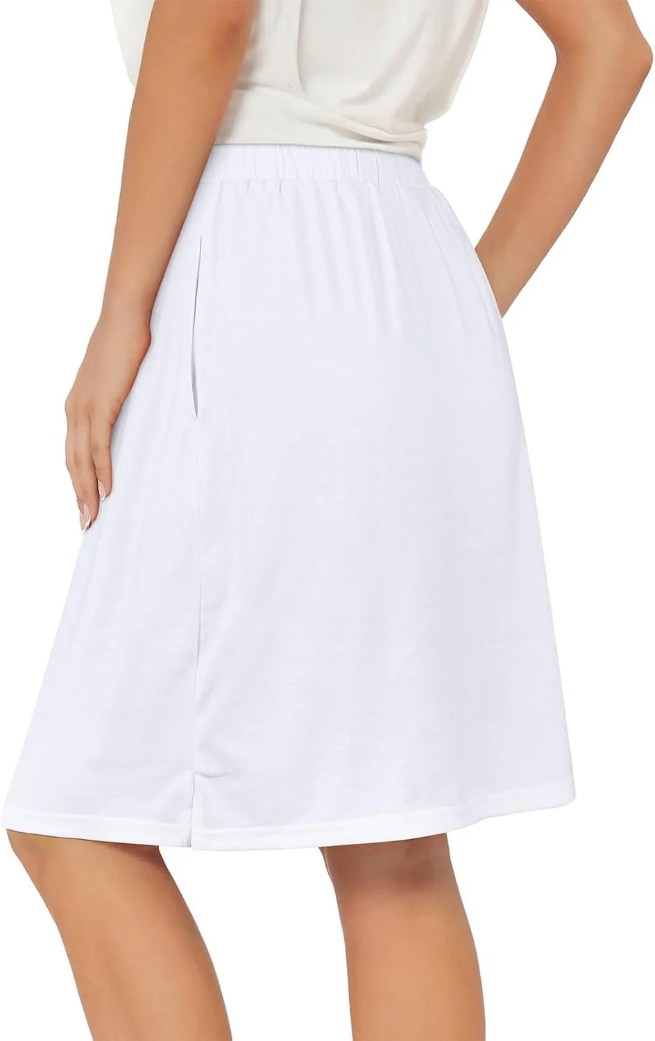 Tennis Skirt for Women with Pockets Athletic Skort Knee Length Golf High Waist Skirt Drawstring Shorts