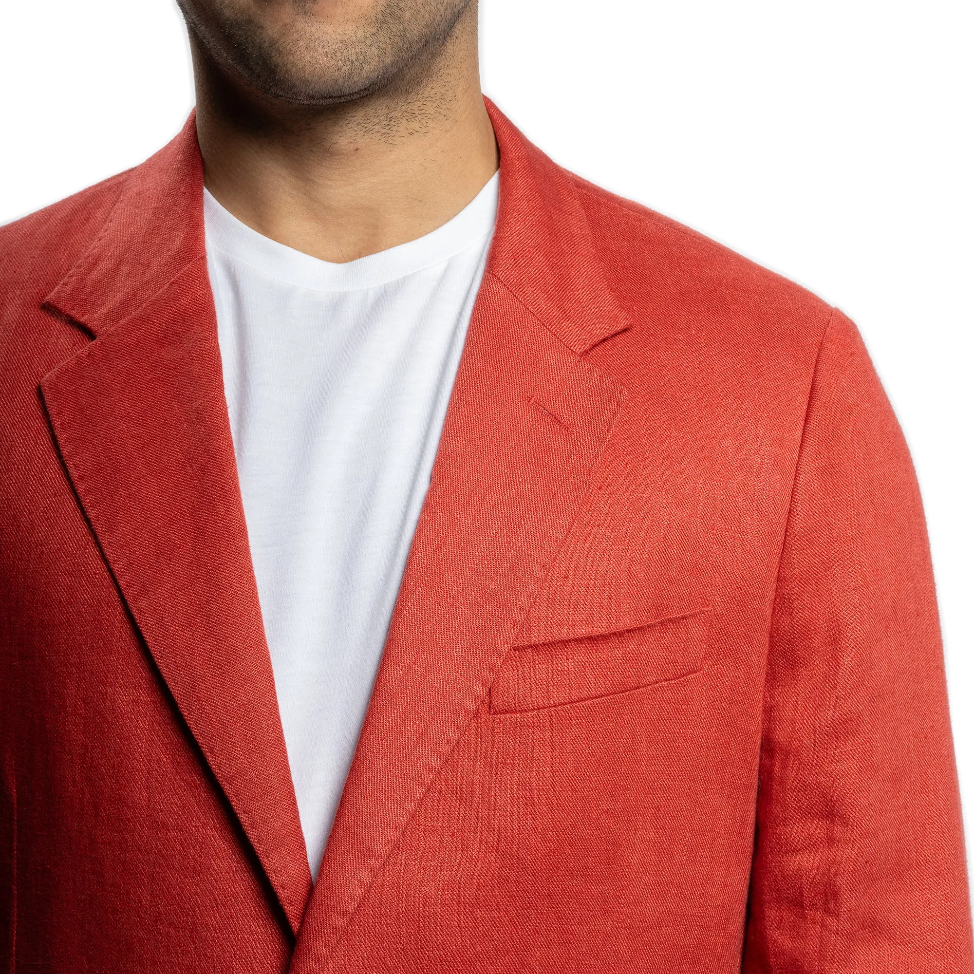 Unstructured Linen Jackets - Nantucket Red