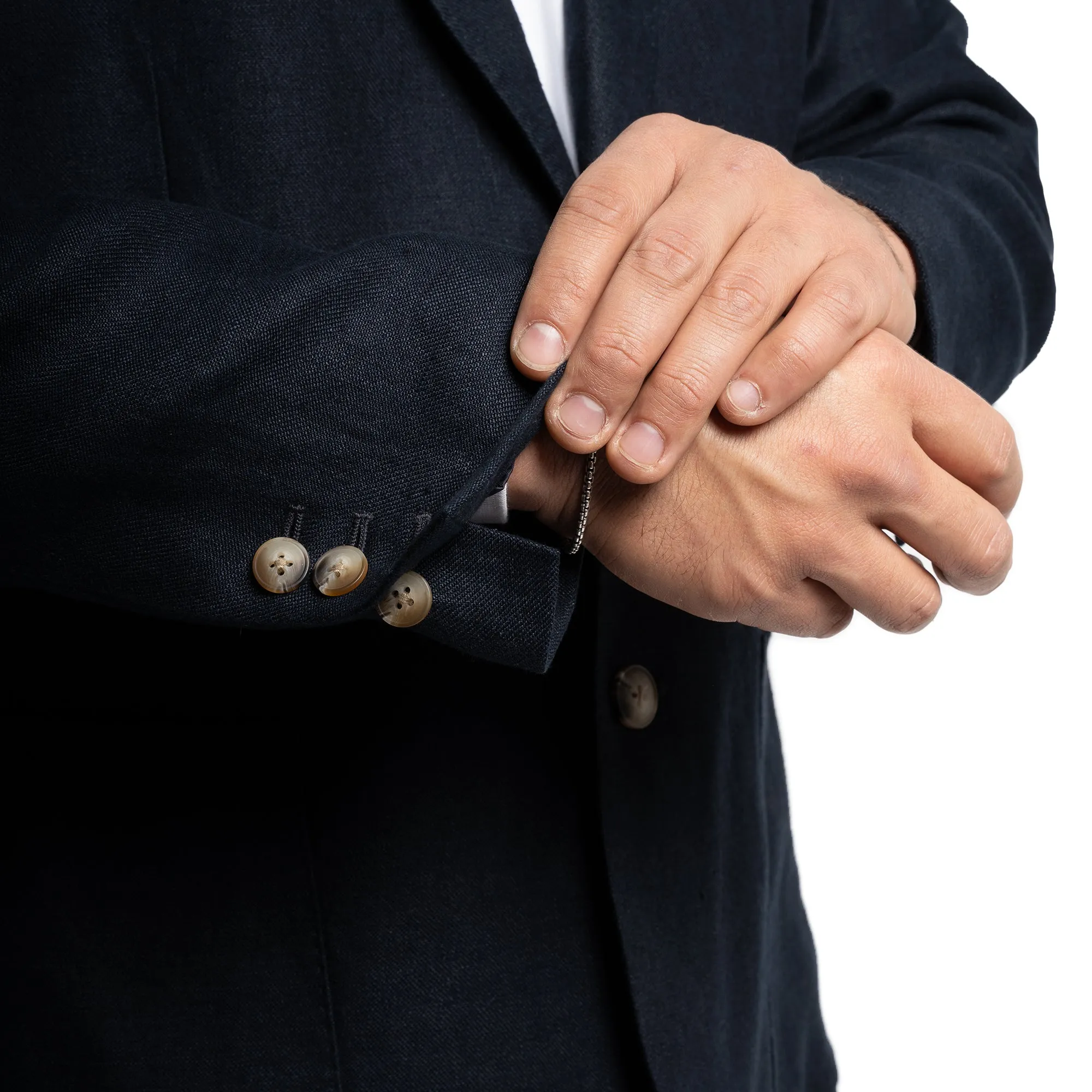 Unstructured Linen Jackets - Navy