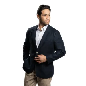 Unstructured Linen Jackets - Navy