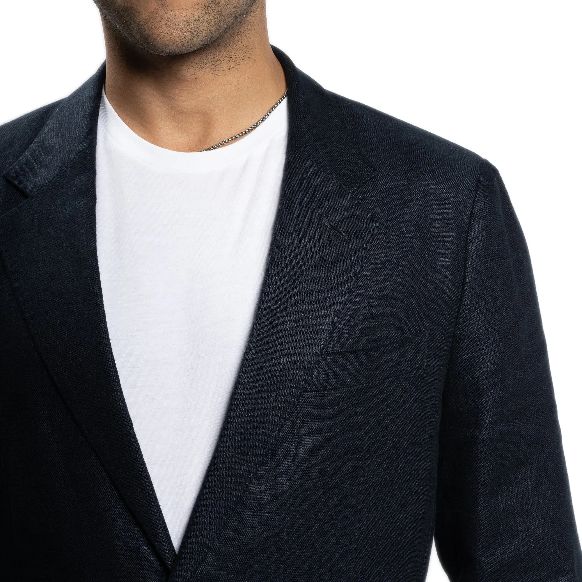 Unstructured Linen Jackets - Navy