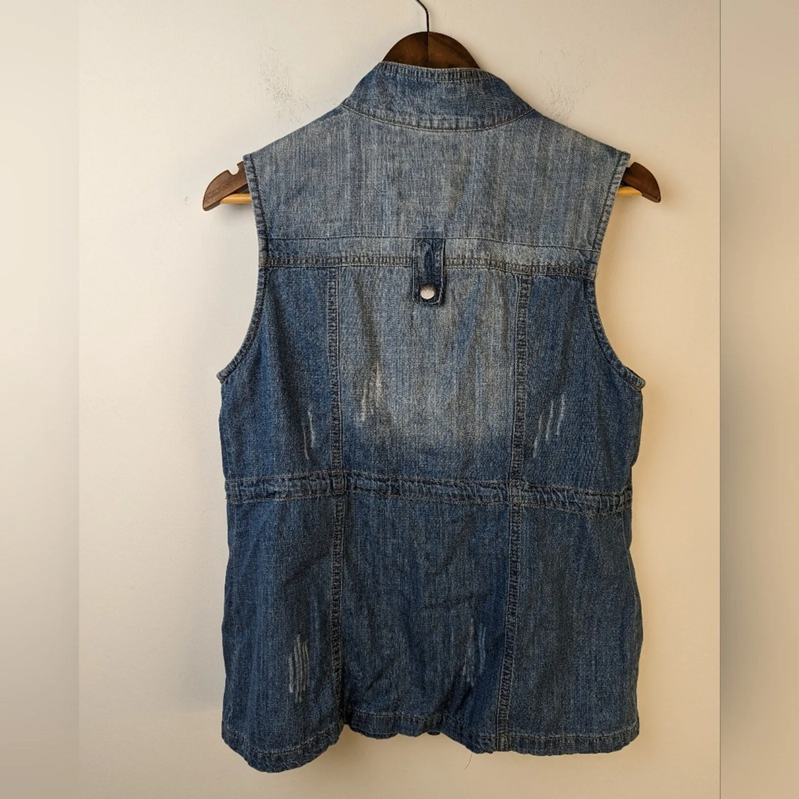 Vintage Blue Jean Vest - Medium