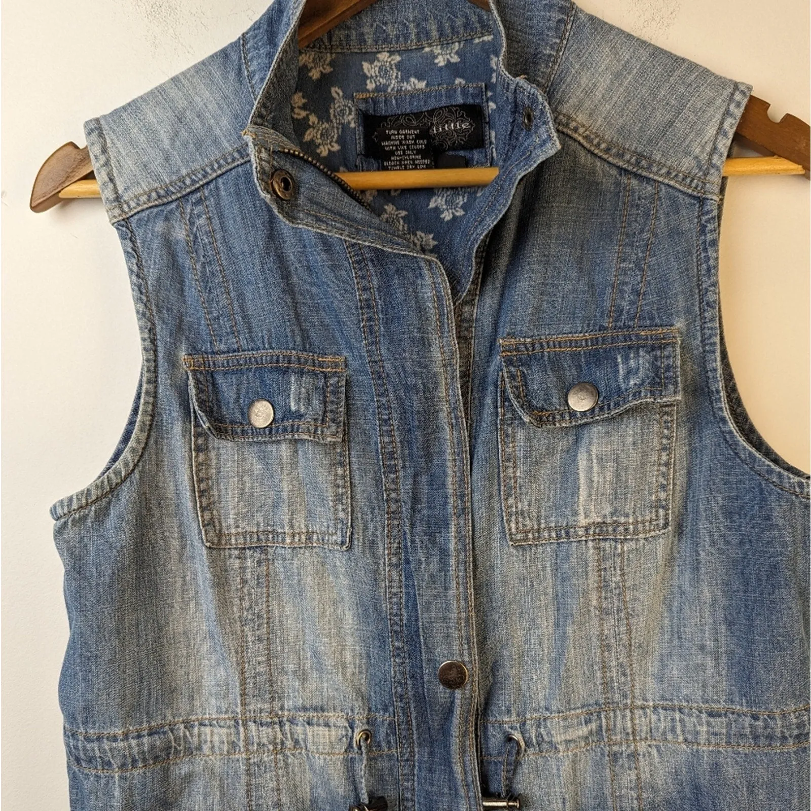 Vintage Blue Jean Vest - Medium