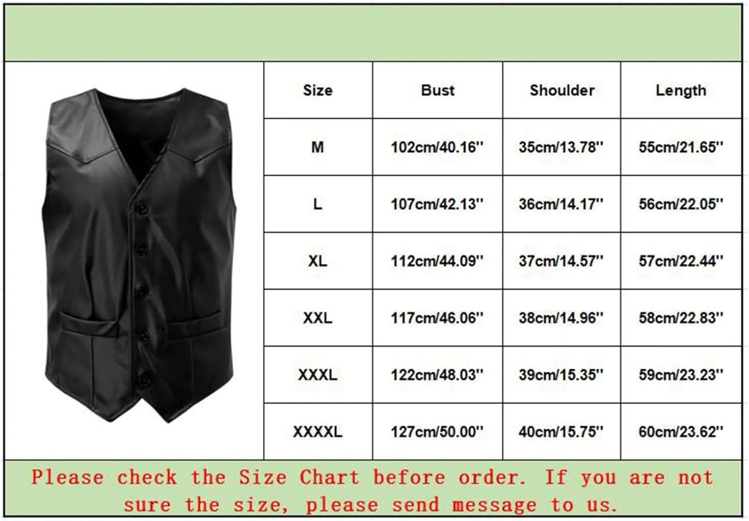 Vintage Leather Vest for Men Casual V Neck Button Down Waistcoat Slim Fit Western Cowboy Vest Sleeveless Jacket Winter