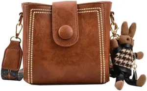 Vintage Retro Small Water Bucket Bag, Vintage Fashion Bag With Adjustable Wider Shoulder Strap