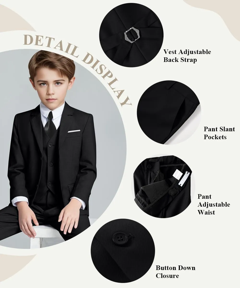 Visaccy Boys Suits Slim Fit Dress Clothes Ring Bearer Outfit