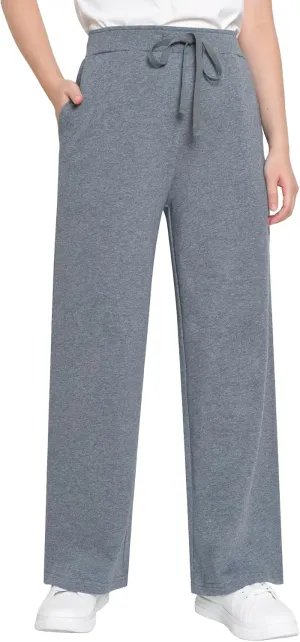 Weintee Women's Petite Wide Leg Sweatpants Cotton Pants with Pockets