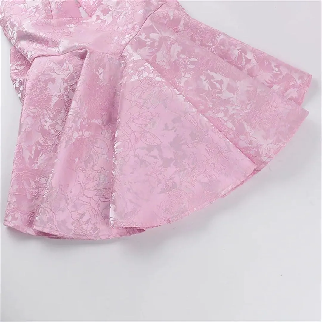Women Halter Backless Bow Short Dress Sexy High Waist A-Line Mini Dresses