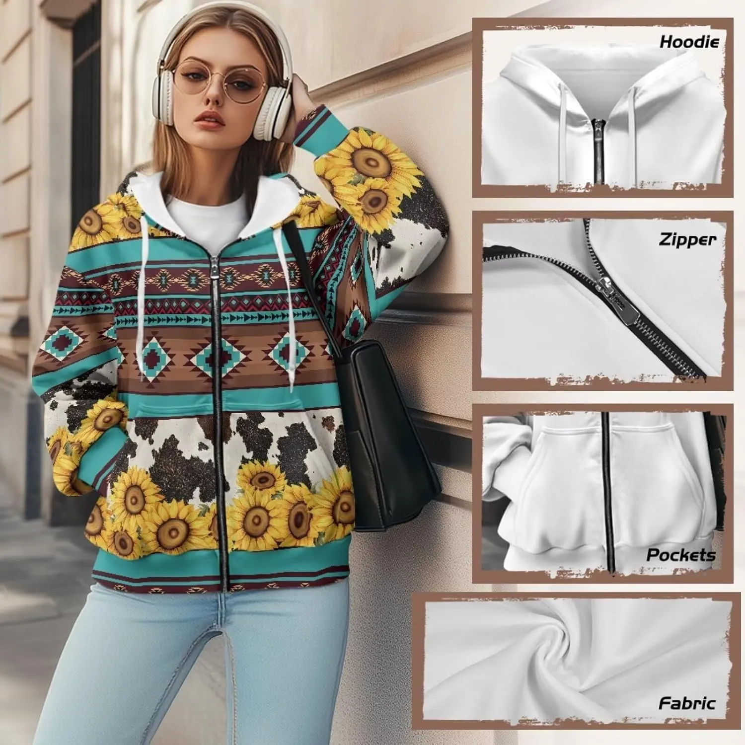 Women Oversized Hoodies Zip Up Sweatshirt Fall Clothes Hooded Sweater Fall Winter Jacket for Workout, XS-XL
