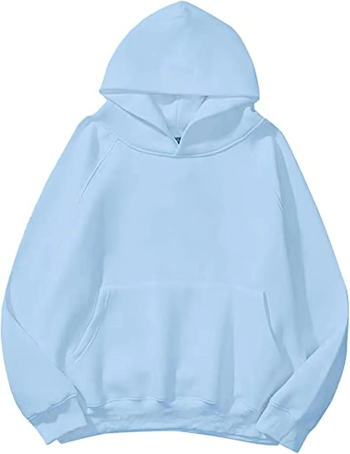 Womens Oversized Hoodies Sweatshirt Basic Solid Long Raglan Sleeves Loose Fleece Hooded Pullover With Kangaroo Pocket