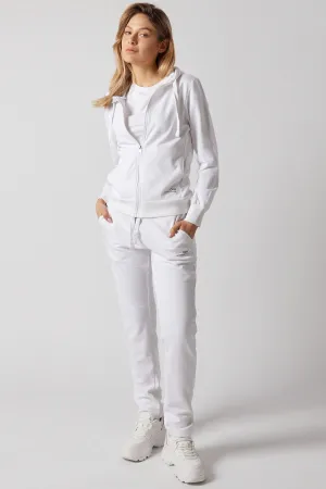 Women's Set With Zippered Hoodie and Joggers White