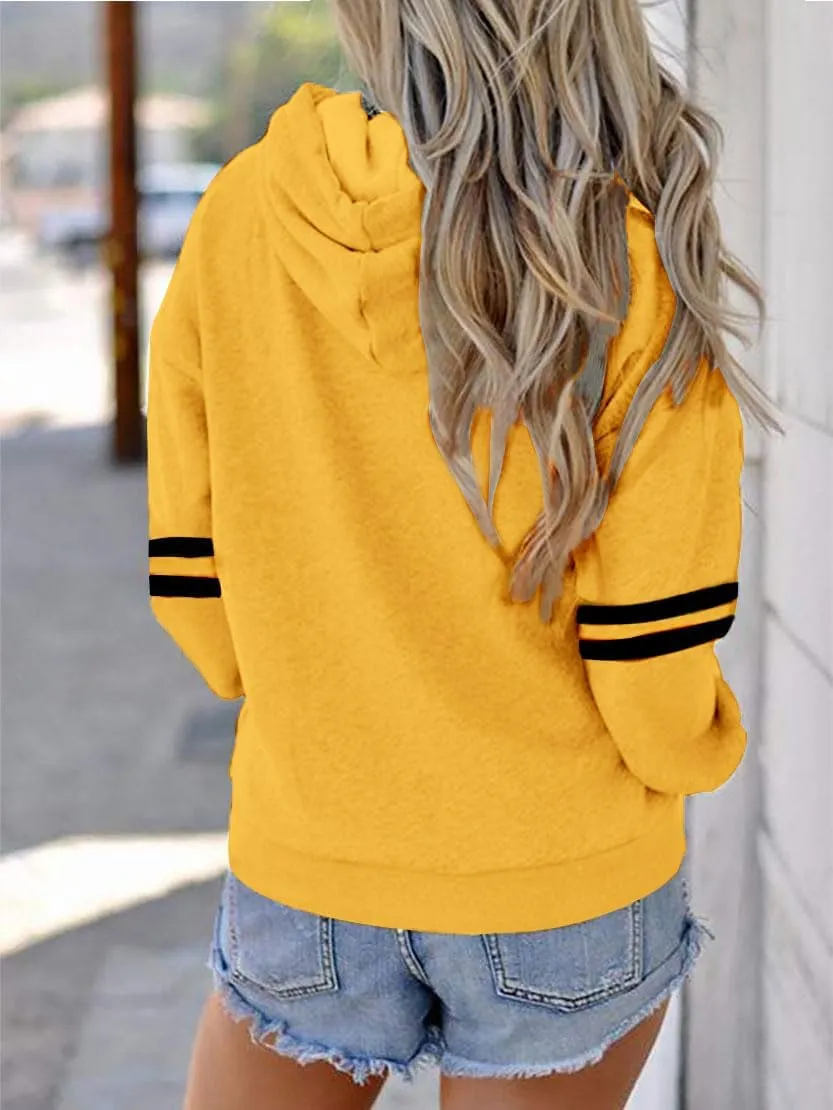Womens Soccer Mom Hoodies Long Sleeve Casual Loose Striped Soccer Graphic Sweatshirt with Pocket
