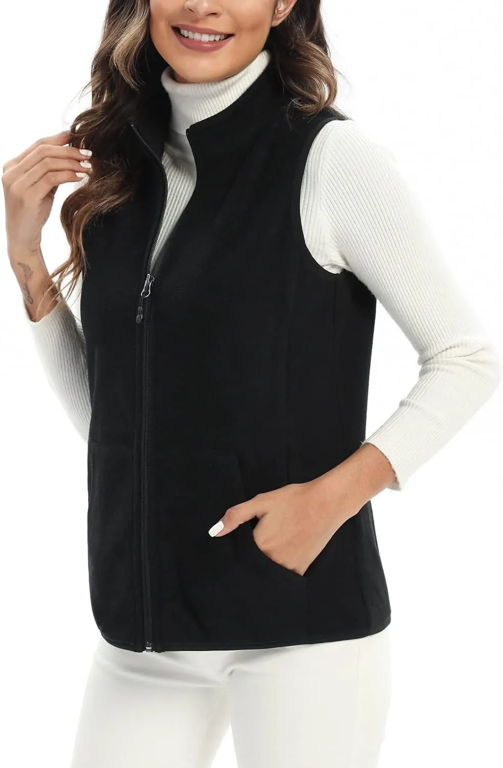 Xeoxarel Women's Fleece Vest with 6 Pockets (XS-2XL)