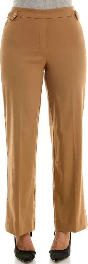 Zac & Rachel Women's Pull on Millennium Wide Leg Pant W/Hardware Waist Tabs