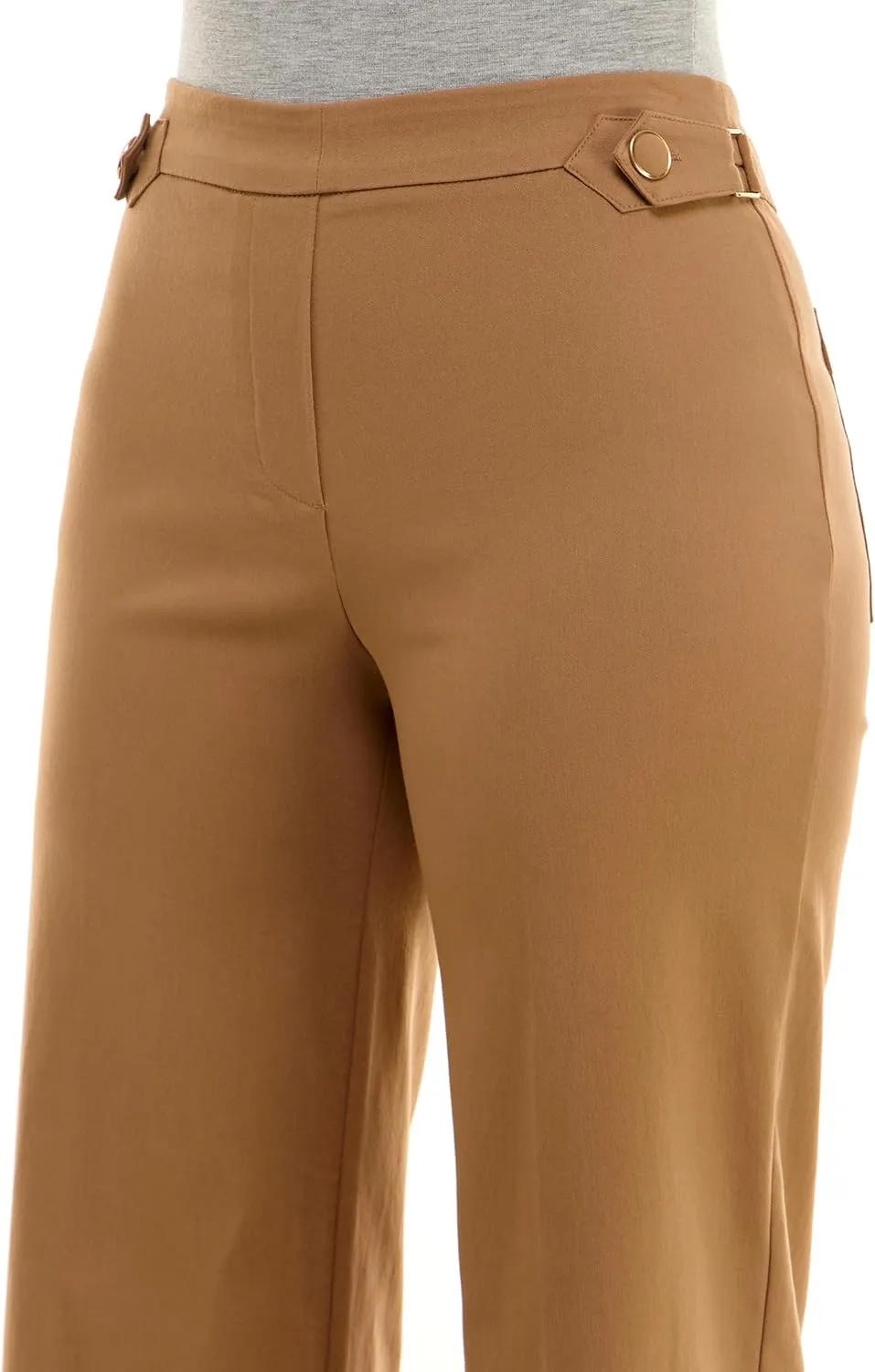 Zac & Rachel Women's Pull on Millennium Wide Leg Pant W/Hardware Waist Tabs