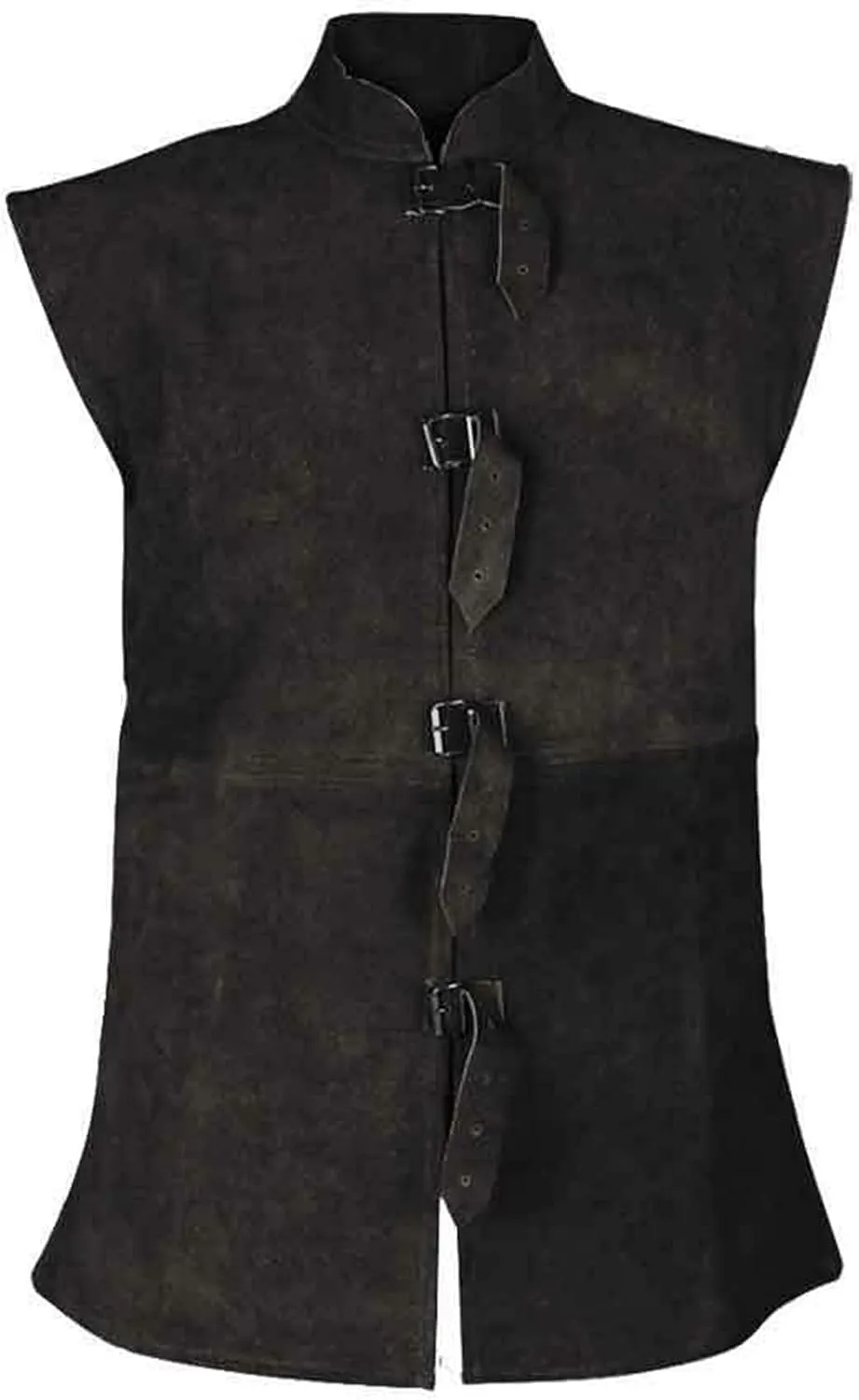 ZHUER Mens Cowboy Suede Leather Vest - Retro Faux Suede Waistcoat for Men - Slim Fit Sleeveless Casual Vest Jacket